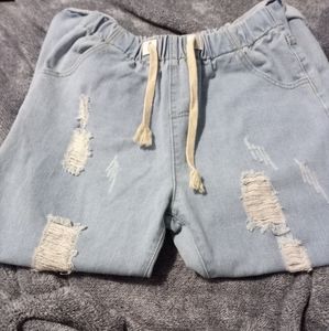 Boyfriend style jeans, size large.